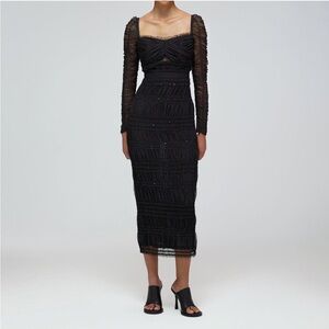 Self Portrait dot mesh midi dress